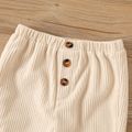 Baby Boy/Girl Button Front Solid Corduroy Pants Apricot
