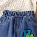 Baby Boy Colorful Letter Embroidered Jeans Blue