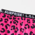 L.O.L. SURPRISE! 2pcs Kid Girl Character Letter Print Cut Out Long-sleeve Tee and Leopard Print Leggings Set Pink image 5