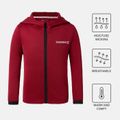 Activewear Toddler Boy Letter Print Zipper Design Hooded Jacket WineRed image 1