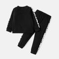 L.O.L. SURPRISE! 2pcs Toddler Girl Letter Print Cotton Black Sweatshirt and Pants Set Black image 2