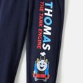Calças elásticas com estampa de letra de veículo thomas & friends menino menino azul real