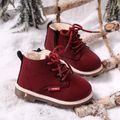 Toddler / Kid Lace Up Fleece Lined Thermal Red Snow Boots Red image 1