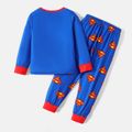 طقم بيجاما ملابس نوم للأطفال من قطعتين بشعار كيد بوي وأكمام طويلة وبنطلون أزرق image 1