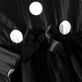 Kid Girl Polka dots Mesh Splice 3D Bowknot Ecor Long-sleeve Dress Black image 2