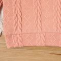 Baby Girl Solid Imitation Knitting Long-sleeve Top Pink image 4