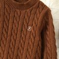 Kid Boy/Kid Girl Basic Solid Color Textured Knit Sweater Coffee image 4
