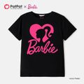 Barbie Mommy and Me Cotton Short-sleeve Heart & Letter Print Black Tee Black image 3