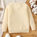 Kid Girl Basic Solid Color Textured Knit Sweater OffWhite image 5