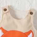 Baby Boy Fox Embroidered Corduroy Overalls Apricot image 4