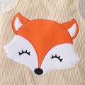 Baby Boy Fox Embroidered Corduroy Overalls Apricot image 5
