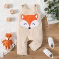 Baby Boy Fox Embroidered Corduroy Overalls Apricot image 1