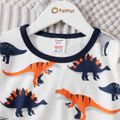 2pcs Kid Boy Animal Dinosaur Print Long-sleeve Tee and Pants Pajamas Set Tibetanbluewhite image 2