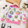 Toddler Girl Dinosaur Print Spike Design Pullover Sweatshirt Colorful image 1