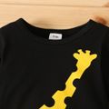 Baby Boy/Girl 95% Cotton Long-sleeve Giraffe Print Jumpsuit Black