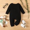 Baby Boy/Girl 95% Cotton Long-sleeve Giraffe Print Jumpsuit Black