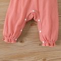 Baby Girl 95% Cotton Long-sleeve Lace Collar Bow Front Spliced Jumpsuit ColorBlock image 5