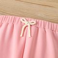 Toddler Girl Basic Solid Color Fleece Lined Elasticized Pants Pink image 4