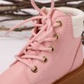 Toddler / Kid Color Block Lace Up Boots Pink image 4