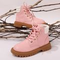 Toddler / Kid Color Block Lace Up Boots Pink image 1