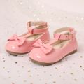 Toddler Bow Decor Buckle Velcro Pink Flats Pink image 3