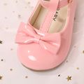 Toddler Bow Decor Buckle Velcro Pink Flats Pink image 4