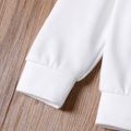 2pcs Kid Boy Lion Print White Hoodie Sweatshirt and Elasticized Pants Set ColorBlock image 5
