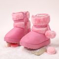 Botas de neve térmica com forro de lã para decoração infantil/criança pom pom Rosa image 1