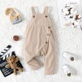 Baby Boy/Girl Button Front Solid Corduroy Overalls BROWN image 1