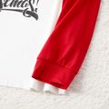 Christmas Family Matching Reindeer & Letter Print Red Raglan-sleeve Plaid Pajamas Sets (Flame Resistant) Black image 5