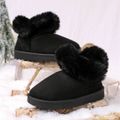 Toddler / Kid Black Fluffy Trim Thermal Snow Boots Black image 1