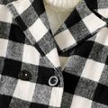Kid Boy 100% Cotton Casual Notched Collar Plaid Coat BlackandWhite image 2