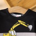 2pcs Baby Girl Long-sleeve Construction Vehicle Print Sweatshirt and Sweatpants Set ColorBlock image 4