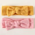 2-pack Solid Bow Knit Headband for Girls Pink