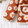 Baby Girl Allover Daisy Floral Print Corduroy Long-sleeve Jacket ColorBlock image 4