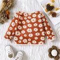 Baby Girl Allover Daisy Floral Print Corduroy Long-sleeve Jacket ColorBlock image 2