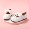 Toddler / Kid Bow Decor Hollow Out White Flats White image 1