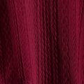 Kid Girl 3D Bowknot Design Cable Knit Textured Mock Neck Long-sleeve Tee Burgundy image 4