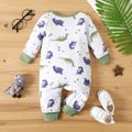 2-Pack Baby Boy 95% Cotton Long-sleeve Dinosaur Print Jumpsuits Set MultiColour image 4