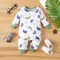 2-Pack Baby Boy 95% Cotton Long-sleeve Dinosaur Print Jumpsuits Set MultiColour image 3