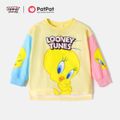 Looney Tunes Toddler Girl Tweety Print Colorblock Pullover Sweatshirt Yellow image 1