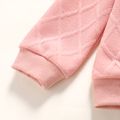 Toddler Girl/Boy Solid Color Textured Pullover Sweatshirt Pink image 5