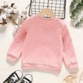 Toddler Girl/Boy Solid Color Textured Pullover Sweatshirt Pink image 2