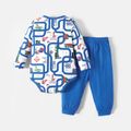 Thomas & Friends 2pcs Baby Boy 100% Cotton Long-sleeve Allover Print Romper and Sweatpants Set Multi-color image 2