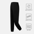 Activewear Kid Girl Solid Color Elasticized Pants Black image 1