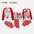 Tom and Jerry Family Matching Red Christmas Graphic Raglan-sleeve Pajamas Sets (Flame Resistant) Red image 1