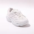 Toddler / Kid Mesh Breathable Lace Up White Sneakers White image 1