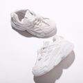 Toddler / Kid Mesh Breathable Lace Up White Sneakers White image 2