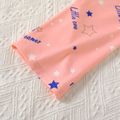 2pcs Kid Girl Unicorn Print Pink Tee and Star Print Pink Pants Pajamas Sleepwear Set Pink image 4