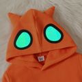 Kid Boy Laser Reflective 3D Ear Design Polar Fleece Hoodie Sweatshirt Orange image 3